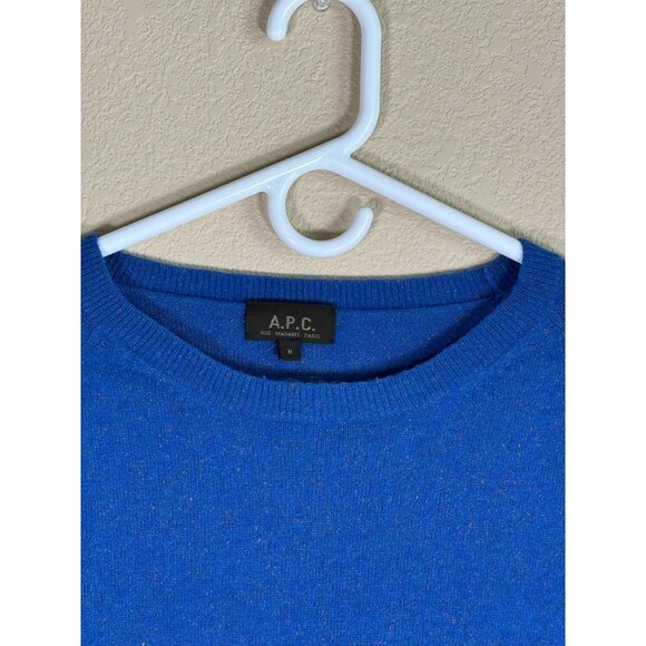 A.P.C. Women's Crewneck Pullover Sweater Blue Speckled - Picture 5 of 11